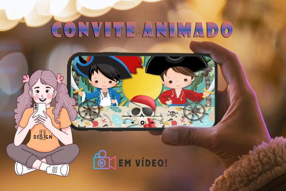 Convite De Aniversário Animado- Pirata