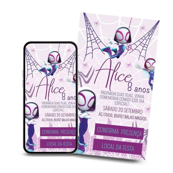 Convite Digital Interativo Gwen Stacy