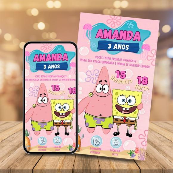 Convite Digital Interativo Bob Esponja