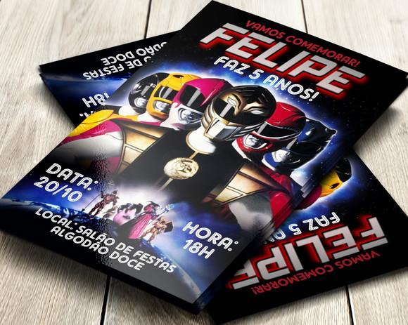 Convite Digital Power Rangers