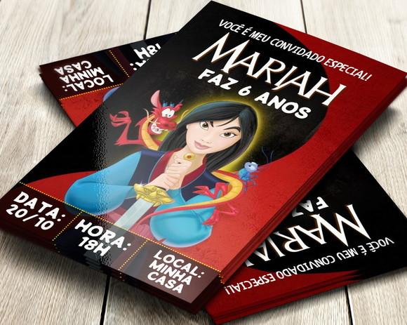 Convite Impresso Mulan