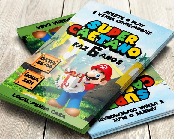 Convite Impresso Super Mario