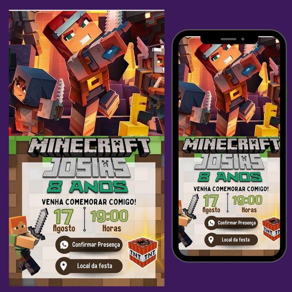 Convite Digital Interativo Minecraft