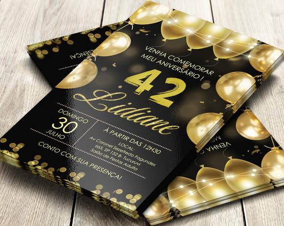 Convite Impresso Dourado