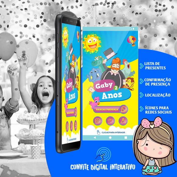 CONVITE DE ANIVERSÁRIO DIGITAL INTERATIVO-MUNDO BITA