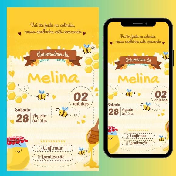 Convite Digital Interativo Abelhinha