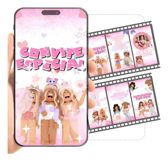 Convite Animado Roblox Meninas