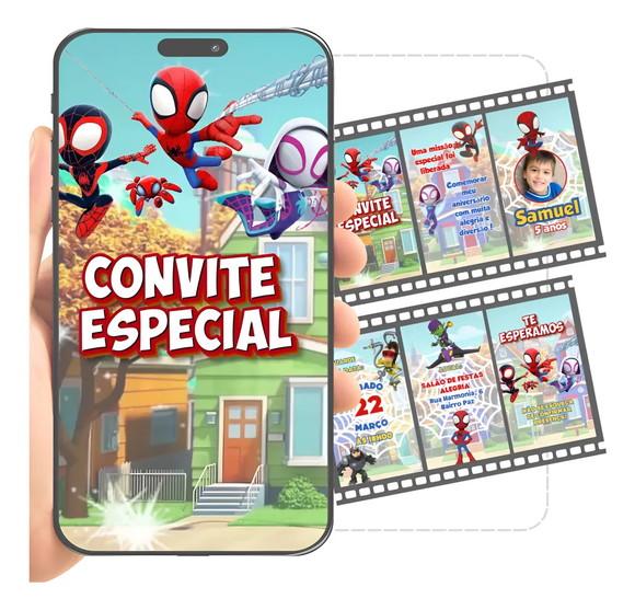 Convite Animado Spidey e Seus Amigos Espetaculares