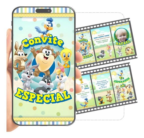 Convite Animado Looney Tunes Baby