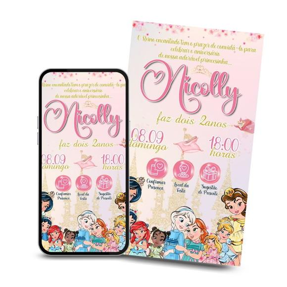 Convite Digital Interativo Princesas da Disney