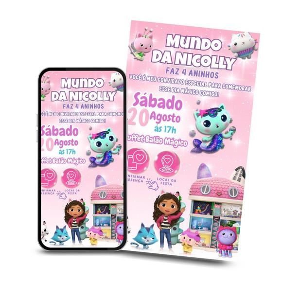 Convite Digital Interativo Casa Mágica da Gabby