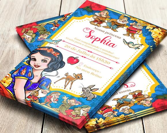 Convite Digital Branca de Neve