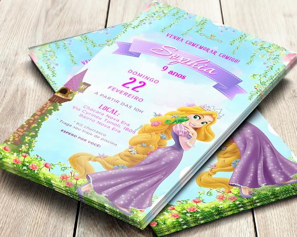 Convite Impresso Rapunzel