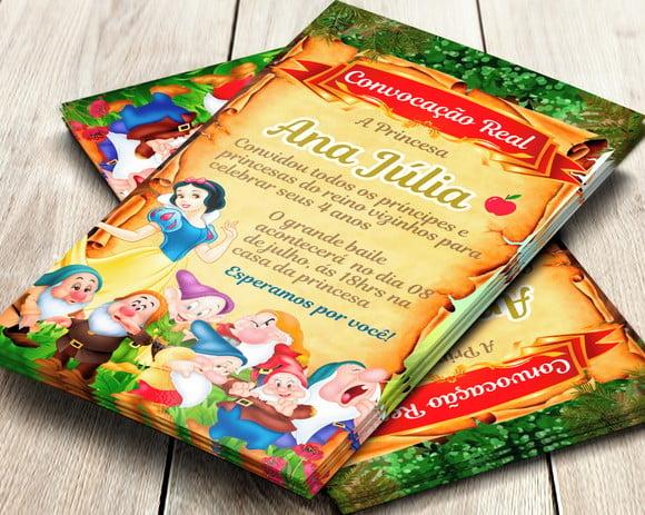 Convite Digital Branca de Neve
