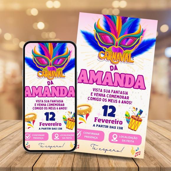 Convite Digital Interativo Carnaval
