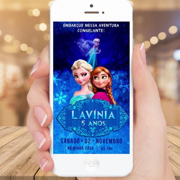 Convite Animado Frozen (tela Única)