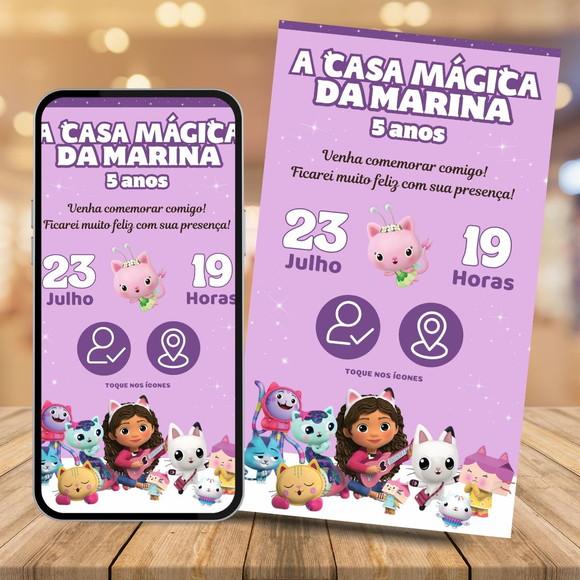 Convite Digital Interativo Casa Mágica da Gabby