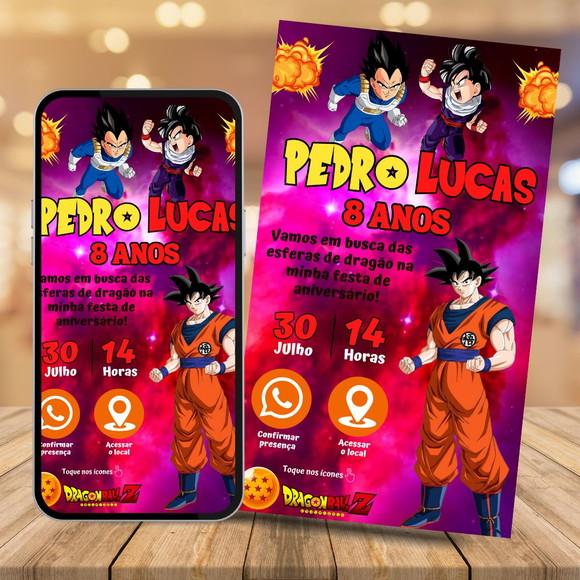 Convite Digital Interativo Dragon Ball Z