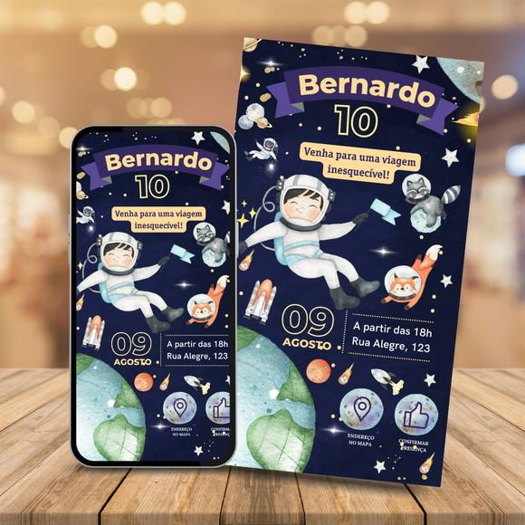 Convite Digital Interativo Astronauta