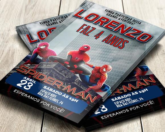 Convite Impresso Homem Aranha