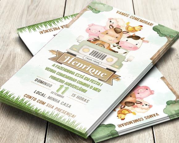 Convite Impresso Fazendinha