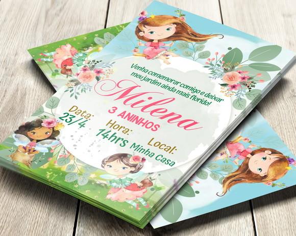 Convite Impresso Jardim das Fadas