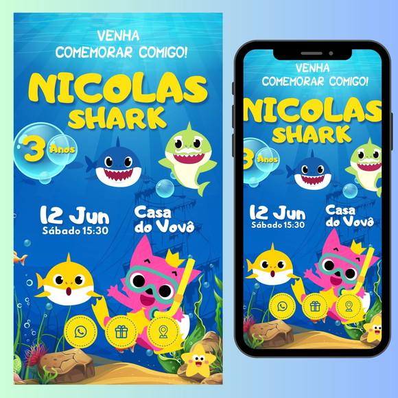 Convite Digital Interativo Baby Shark