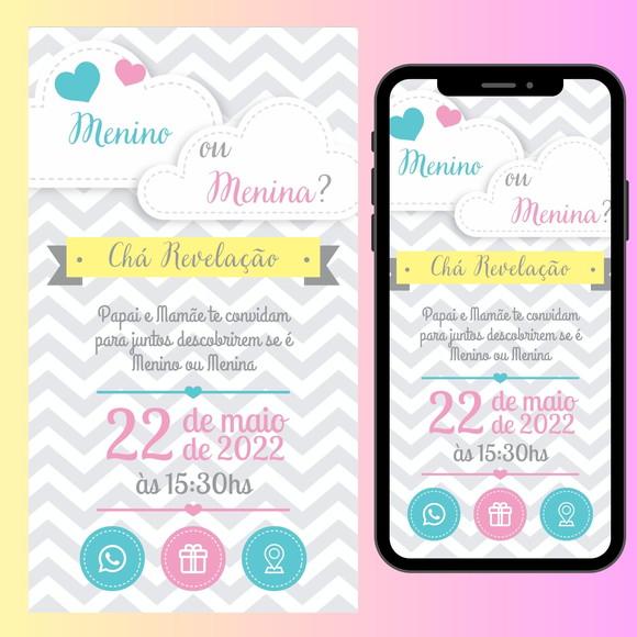 Convite Digital Interativo Chá Revelação