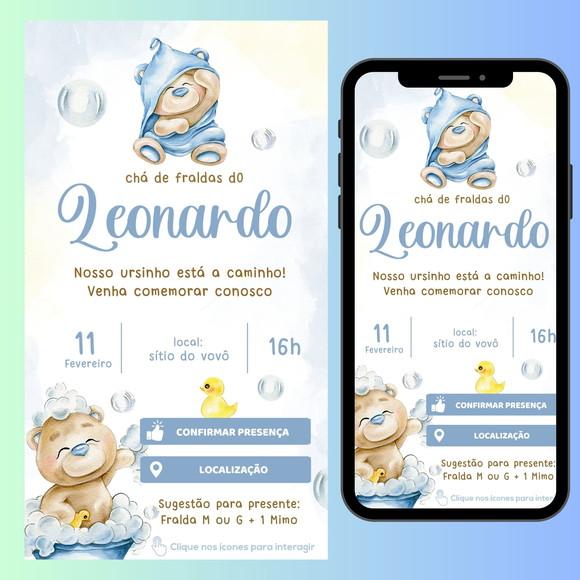 Convite Digital Interativo Chá Fraldas