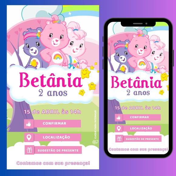 Convite Digital Interativo Ursinhos Carinhosos