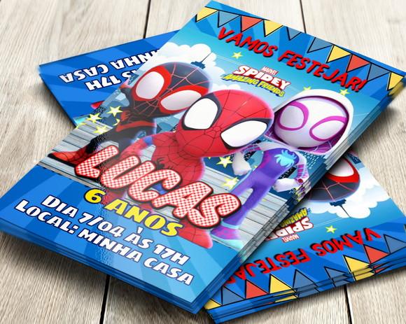 Convite Digital Spidey e Seus Amigos Espetaculares