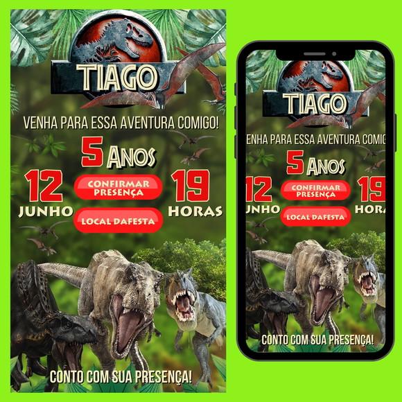 Convite Digital Interativo Dinossauro