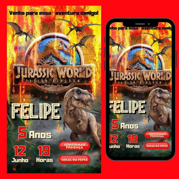 Convite Digital Interativo Dinossauro