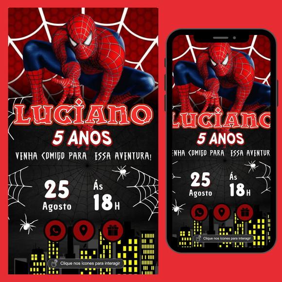 Convite Digital Interativo Homem Aranha