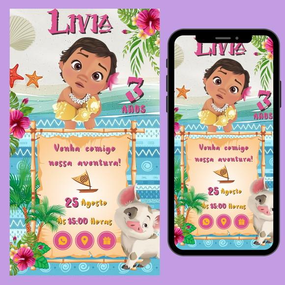 Convite Digital Interativo Moana