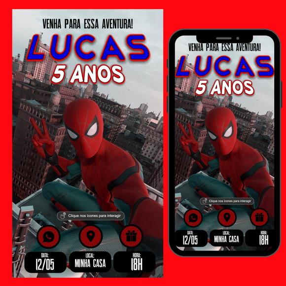 Convite Digital Interativo Homem Aranha