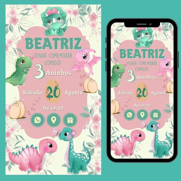 Convite Digital Interativo Dino Baby