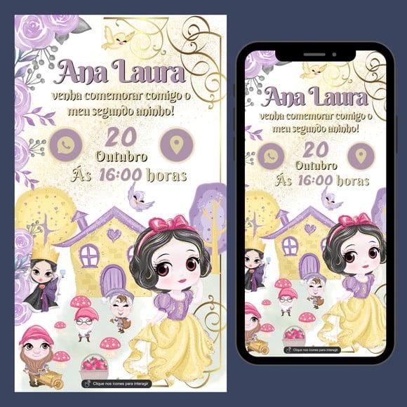 Convite Digital Interativo Branca de Neve