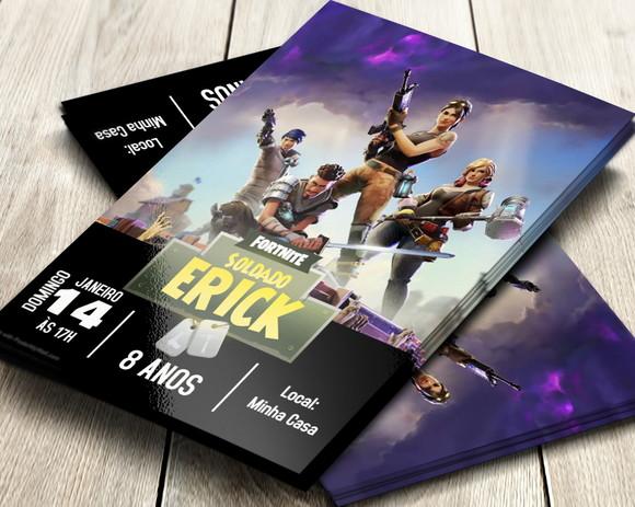 Convite Digital Fortnite