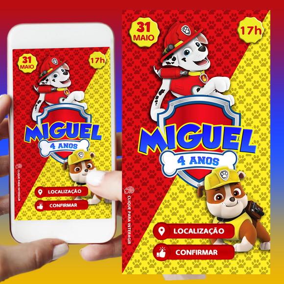 Convite Digital Interativo Patrulha Canina