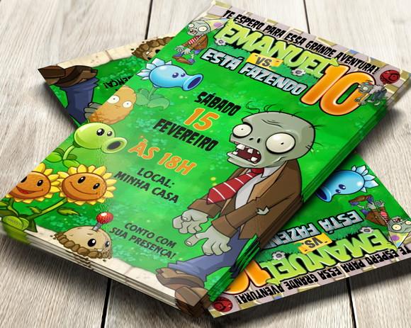 Convite Digital Plants Vs. Zombies