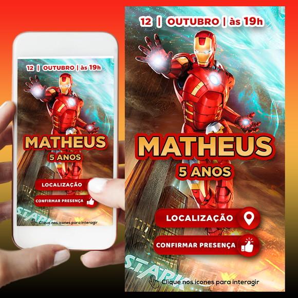 Convite Digital Interativo Homem de Ferro