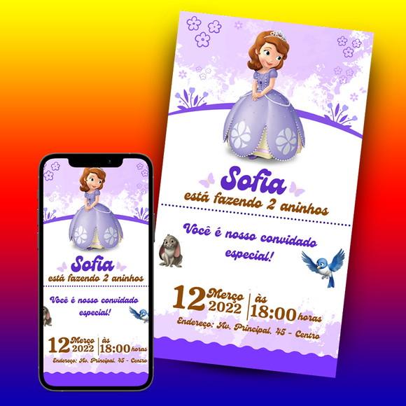 Convite de Aniversário Digital- Princesa Sofia