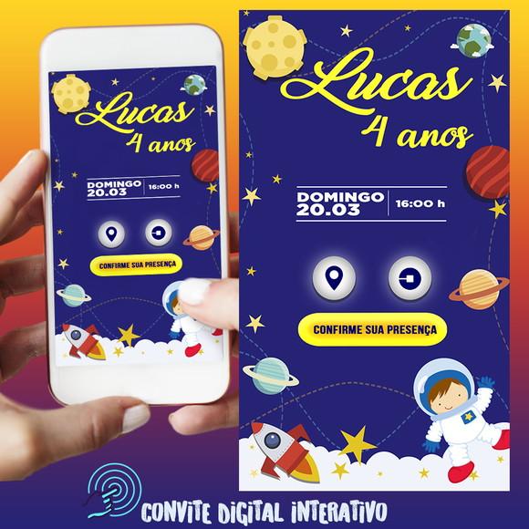 Convite Digital Interativo Astronauta