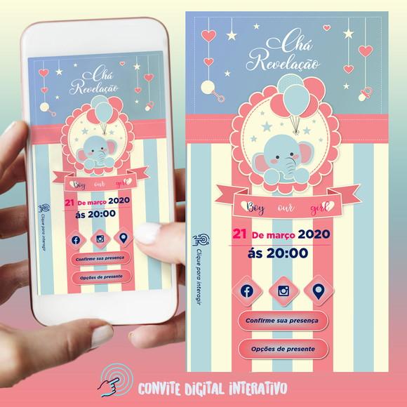 Convite Digital Interativo Chá Revelação