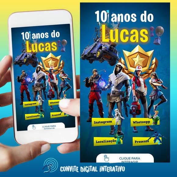 Convite Digital Interativo Fortnite