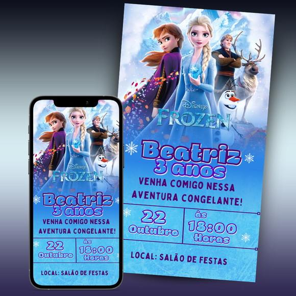 Convite De Aniversário Digital-frozen
