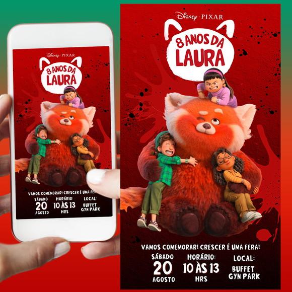 Convite De Aniversário Digital-red Crescer É Uma Fera