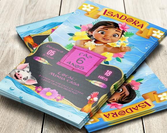 Convite Digital Moana Baby