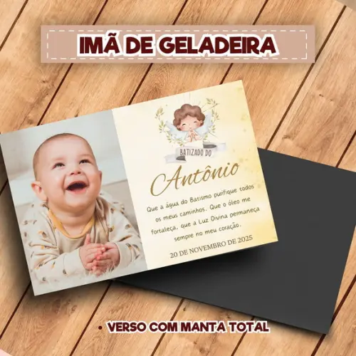 Imã de Geladeira Personalizado Batizado